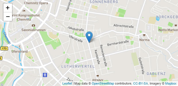 Kartenausschnitt Leihhaus Chemnitz