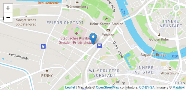 Kartenausschnitt Leihhaus Dresden